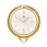 An open face pendent watch by Jaeger-LeCoultre. 18ct yellow gold case, import hallmarked London