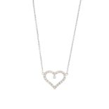 An 18ct gold diamond necklace. The brilliant-cut diamond heart, suspended from an integral trace-