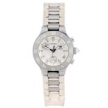 (551725-4-A) CARTIER - a Chronoscaph 21 chronograph wrist watch. Stainless steel case with chapter