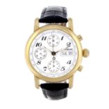 (551232-1-A) MONTBLANC - a gentleman's Meisterstuck chronograph wrist watch. Gold plated case with