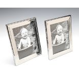 Georg Jensen, Legacy, Two Picture Frames, large, mirror polished stainless steel, dark grey plastic,