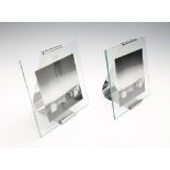 Georg Jensen, Two Reflection Picture Frames, medium, stainless steel and glass, designed by Jørgen