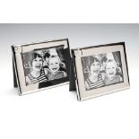 Georg Jensen, Two Heart Picture Frames, small, mirror polished stainless steel, dark grey plastic,