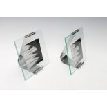 Georg Jensen, Two Reflection Picture Frames, small, stainless steel and glass, designed by Jørgen