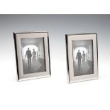 Georg Jensen, Two Modern Picture Frames, small, mirror polished stainless steel, dark grey