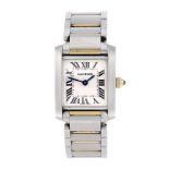 CARTIER - a Tank Francaise bracelet watch. Stainless steel case. Reference 2384, serial 163436CE.