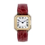 CARTIER - a Ceinture wrist watch. Yellow metal case, stamped 18K 750 with poincon. Numbered