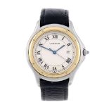 CARTIER - a Cougar wrist watch. Stainless steel case with yellow metal bezel. Reference 118000,