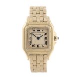 CARTIER - a Panthere bracelet watch. 18ct yellow gold case. Numbered 86691118047. Signed quartz