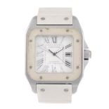 CARTIER - a Santos 100 wrist watch. Stainless steel case. Reference 2878, serial 207028LX. Signed