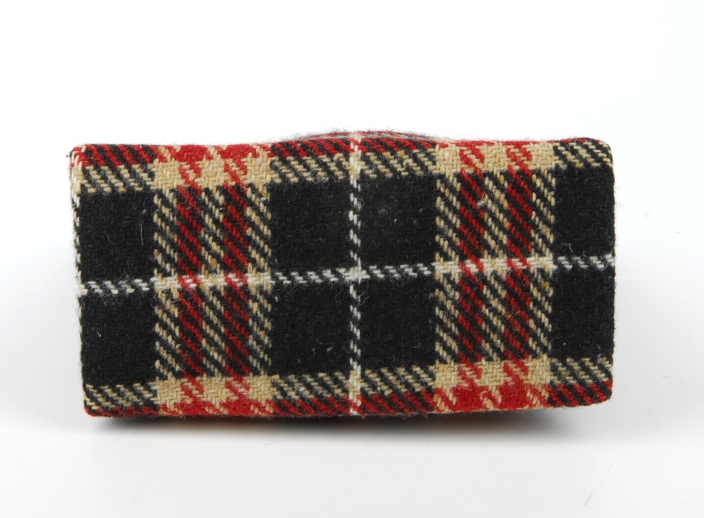 BURBERRY - a small woollen handbag. Featuring a black, cream and red plaid woollen exterior, with - Image 6 of 9