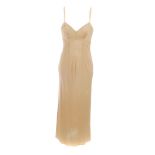 Five items of ladies designer clothing. To include a nude full-length strappy dress by Dolce &