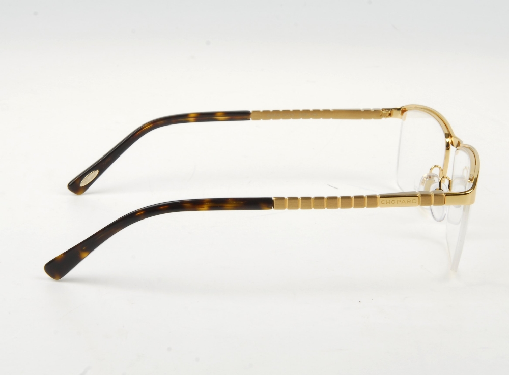 CHOPARD - a pair of semi-rimless glasses. Featuring semi-rimless demo print lenses, with gold-tone - Image 7 of 7