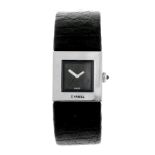 CHANEL - a lady's Matelassé wrist watch. Designed with a stainless steel case, with a square black