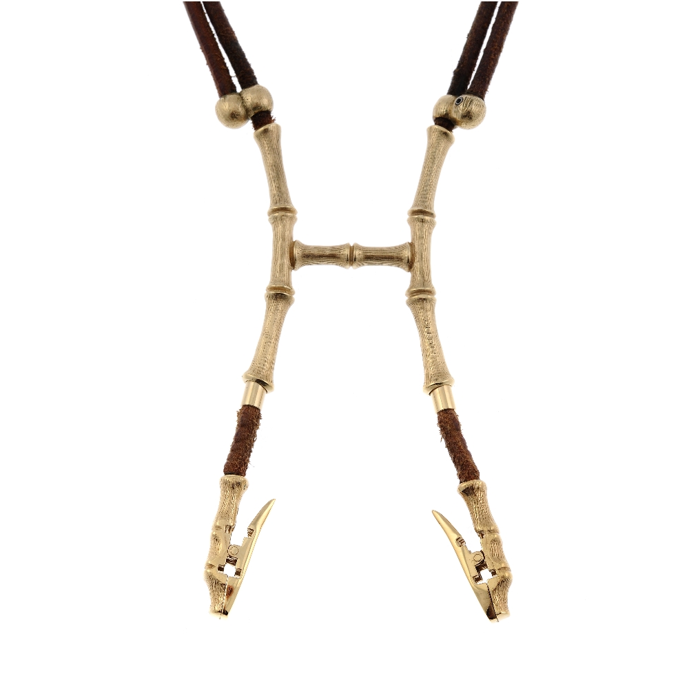 HERMÈS - a Bamboo halter necklace scarf clip. Designed to be worn as a necklace or to hold a bustier - Image 3 of 7