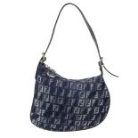 FENDI - a small denim Oyster handbag. Featuring maker's double FF logo denim exterior in blue tones,