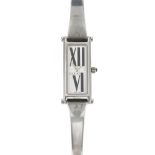 GUCCI - a stainless steel quartz lady's 1500L bangle watch. The white dial, with black Roman