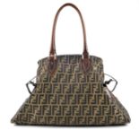 FENDI - a Zucca Bag De Jour handbag. Designed with maker's signature tobacco brown zucca canvas