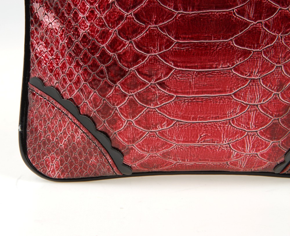 VIVIENNE WESTWOOD - a Frilly Snake crossbody handbag. Designed with a pink faux snakeskin exterior - Image 5 of 10