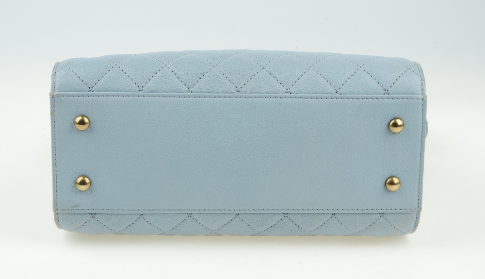 CHANEL - a quilted leather handbag. Designed with a pale blue quilted leather exterior and aged - Image 11 of 11