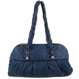 CHANEL - a blue Lady Braid handbag. Crafted from blue highly textured lambskin leather with polish