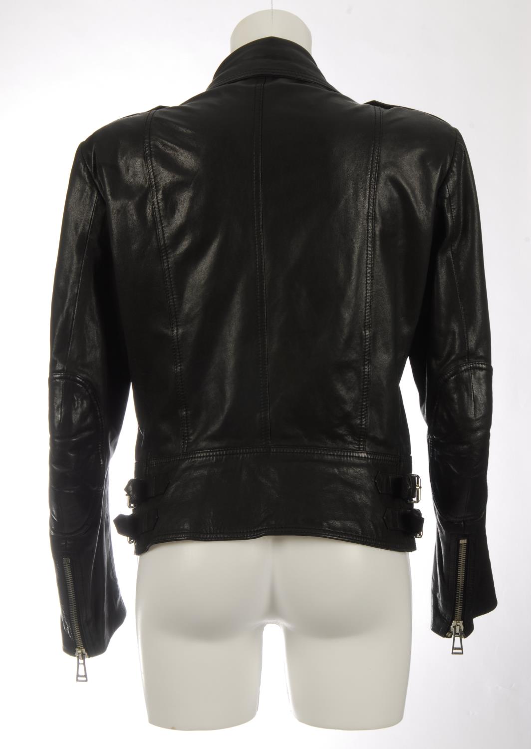 BELSTAFF - a black leather biker jacket. Crafted from soft black leather, with silver-tone hardware, - Image 2 of 5