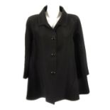 BALENCIAGA - a catwalk swing jacket and a shirt. The black silk blend jacket, featuring three-