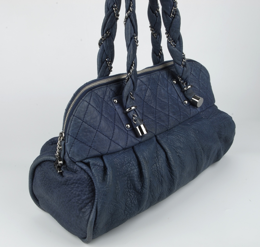 CHANEL - a blue Lady Braid handbag. Crafted from blue highly textured lambskin leather with polish - Image 3 of 11