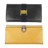 SALVATORE FERRAGAMO - two long wallets. To include a Vara wallet, crafted from a lizard embossed