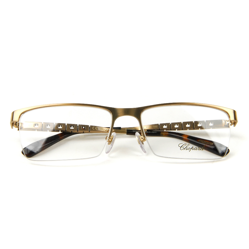 CHOPARD - a pair of semi-rimless glasses. Featuring semi-rimless demo print lenses, with brushed