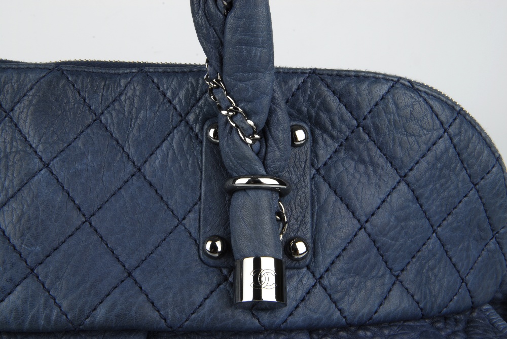 CHANEL - a blue Lady Braid handbag. Crafted from blue highly textured lambskin leather with polish - Image 6 of 11