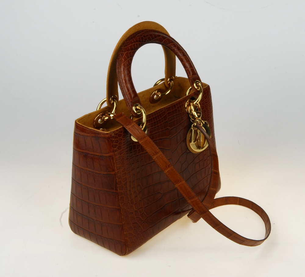 CHRISTIAN DIOR - a Bespoke Lady Dior crocodile and ostrich handbag. A unique custom order handbag, - Bild 8 aus 19