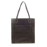 GUCCI - a brown leather handbag. Designed with a structured rectangular shape, featuring a front