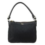 GUCCI - a canvas handbag. Crafted from black monogram canvas with black pebbled leather trim,