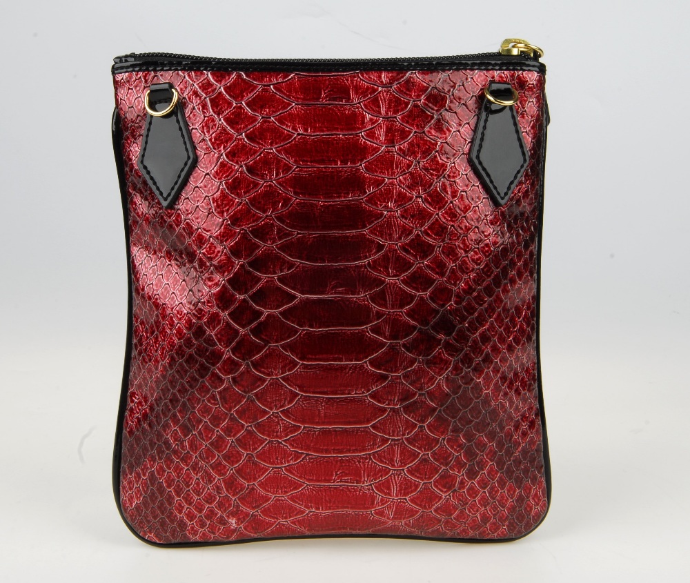 VIVIENNE WESTWOOD - a Frilly Snake crossbody handbag. Designed with a pink faux snakeskin exterior - Image 7 of 10