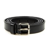 MIU MIU - a patent leather belt. Crafted from black patent leather, with silver-tone buckle