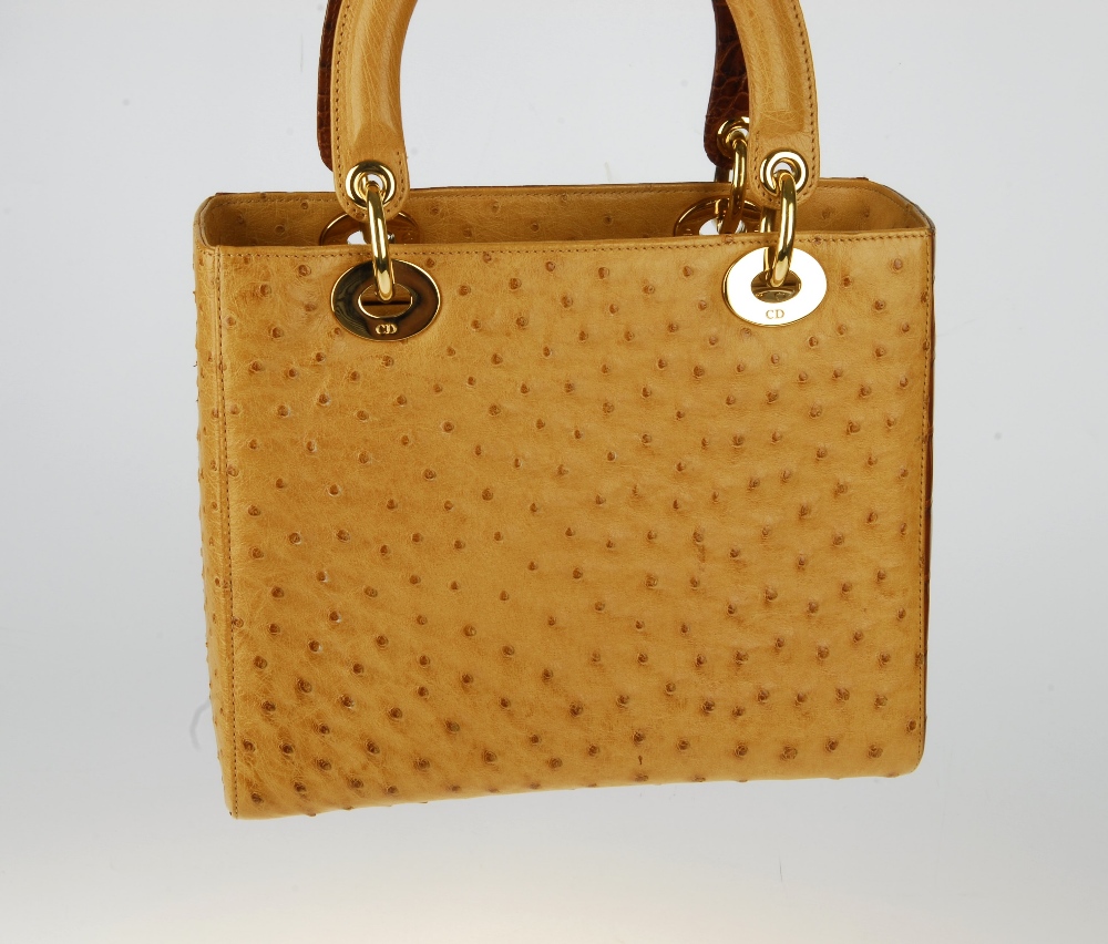 CHRISTIAN DIOR - a Bespoke Lady Dior crocodile and ostrich handbag. A unique custom order handbag, - Image 15 of 19