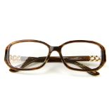 CHOPARD - a pair of glasses. Featuring rectangular shaped demo print lenses, with brown Havana