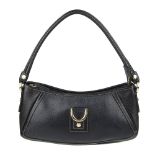 GUCCI - an Abbey handbag. Designed with a navy blue pebbled leather exterior, single rolled