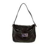 FENDI - a brown leather handbag. Featuring a smooth brown leather exterior, silver-tone hardware,