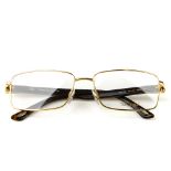 CHOPARD - a pair of glasses. Featuring rectangular shaped demo print lenses, with polished gold-tone