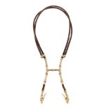 HERMÈS - a Bamboo halter necklace scarf clip. Designed to be worn as a necklace or to hold a bustier