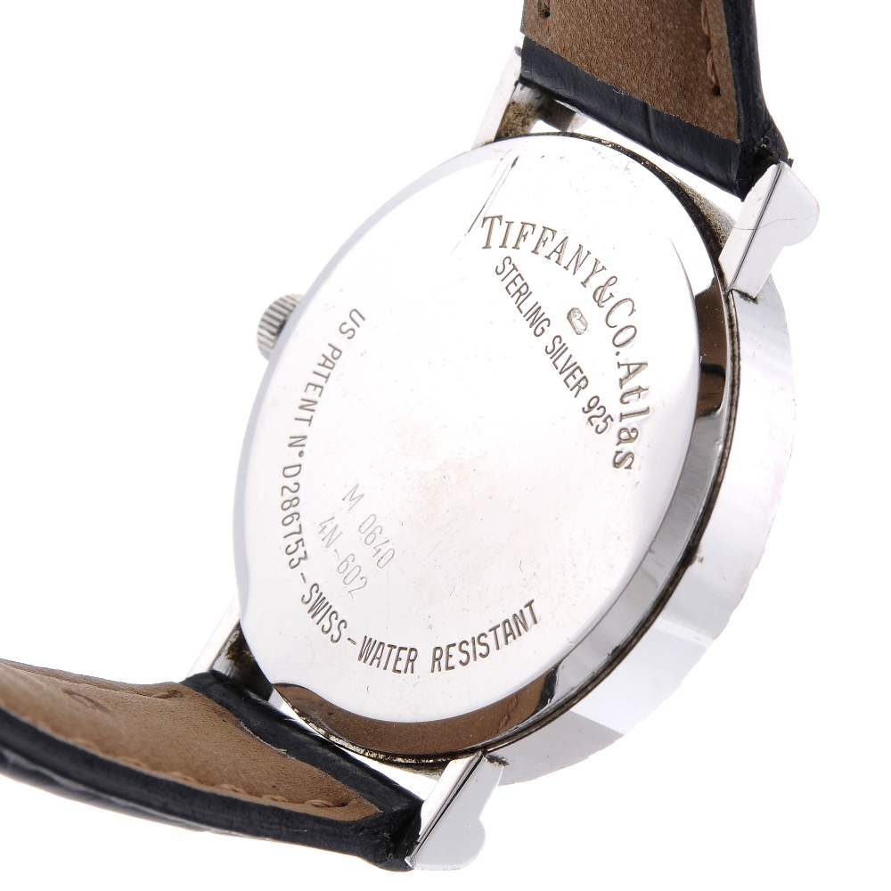 TIFFANY & CO. - a gentleman's Atlas wrist watch. Featuring a white metal case with chapter ring - Image 3 of 7