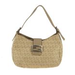 FENDI - a cream Zucca hobo handbag. Designed with a cream zucca logo patterned canvas exterior, with