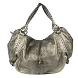 CÉLINE - a large metallic Bittersweet hobo handbag. Designed with a heavily grained metallic