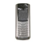 VERTU - a mobile device. The Ascent B design features a grey stitched fabric back and gunmetal