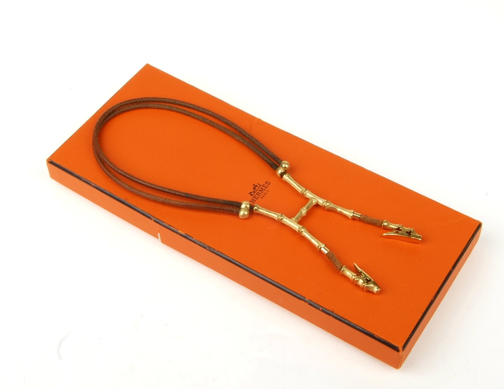 HERMÈS - a Bamboo halter necklace scarf clip. Designed to be worn as a necklace or to hold a bustier - Image 6 of 7