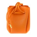 HERMÈS - a orange leather Vespa pouch. Featuring an open top with concertinaed sides and a leather