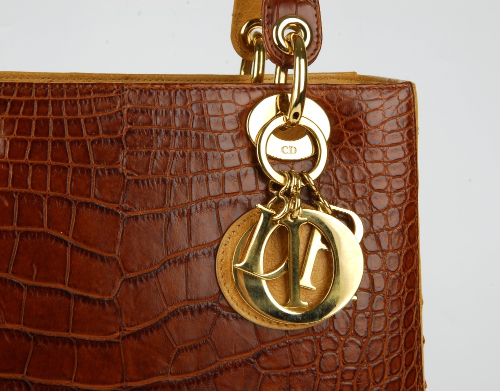 CHRISTIAN DIOR - a Bespoke Lady Dior crocodile and ostrich handbag. A unique custom order handbag, - Bild 12 aus 19