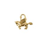 HERMÈS - a Pegasus bag charm. Designed in gold-tone metal, in form of Pegasus with open wings,